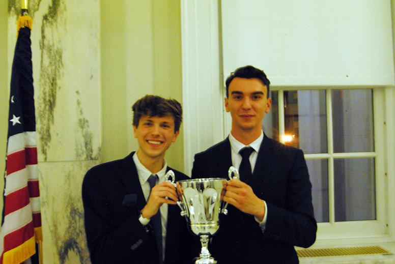 The winning Georgetown Law team of Juli Dajci (left) and Tyler Viljaste